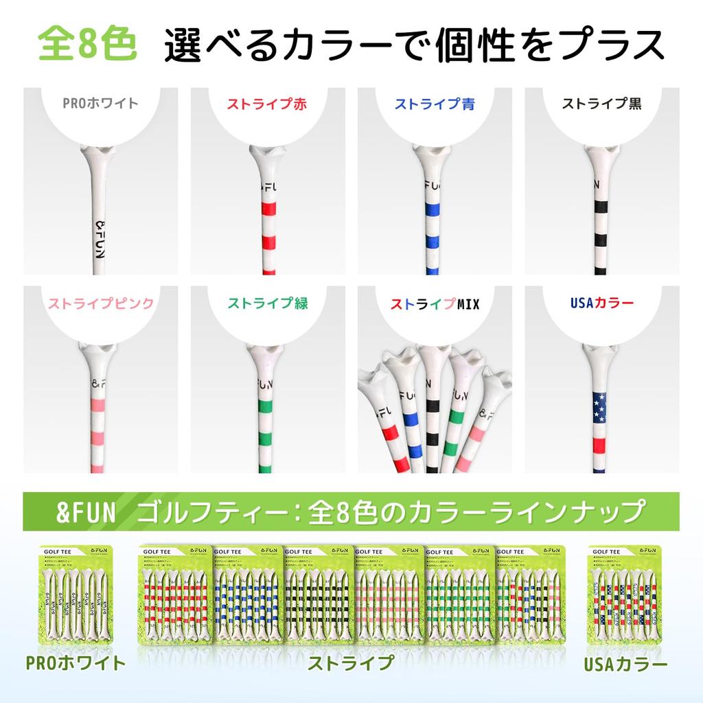 &FUN Golf Tee Low Resistance Head Long Tee 83mm 10