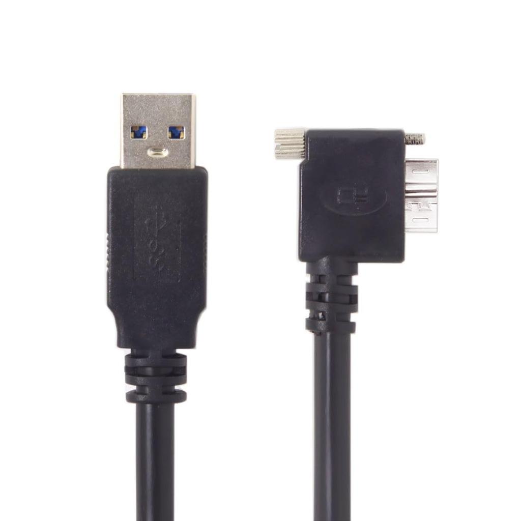 CY USB A Male To Micro B Left Angled 90 Degree Cable with Locking Screw for Nikon D800 D800E D810 5m 3.0