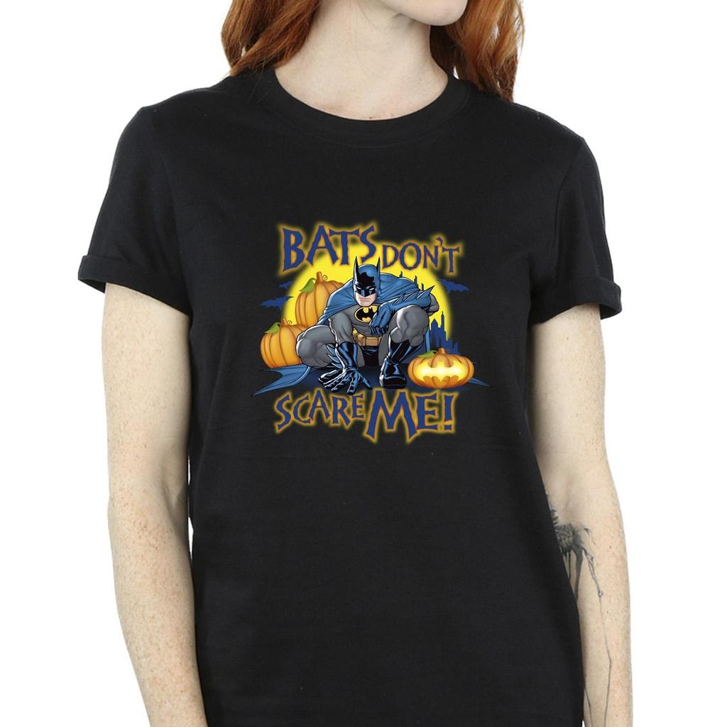 DC Comics Womens/Ladies Batman Bats DonÂ´t Scare Me Cotton Boyfriend T-Shirt
