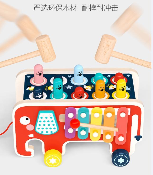 Large Ground Mouse Toy For Children'S Puzzle 1-3 Year Old Babies Hitting Mice
