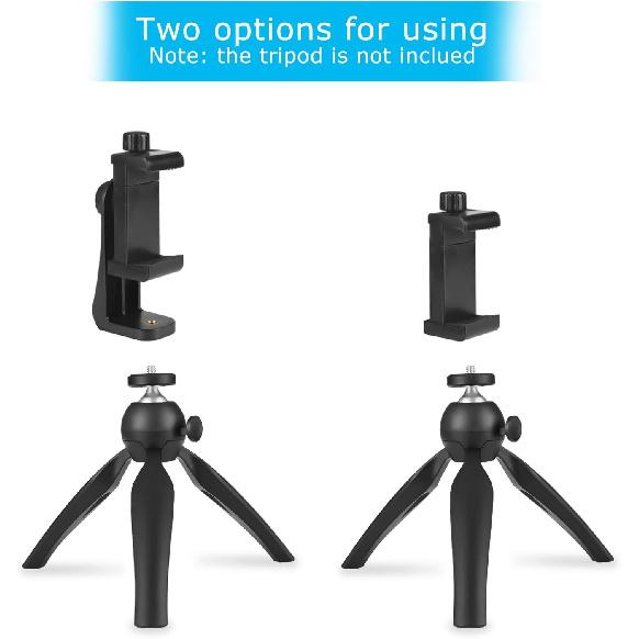 Premium Smartphone Holder/Vertical and Horizontal Tripod Mount Adapter Rotatable Bracket with 1/4 Inch Screw/Adjustable Clip for iPhone, Android Cell