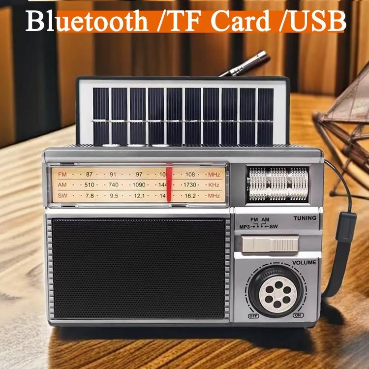 Haut-parleur Bluetooth Hifi V5.4 Son Style Gramophone Rétro Radio 3 Bandes FM/AM/SW Support Carte TF/USB Design Mode