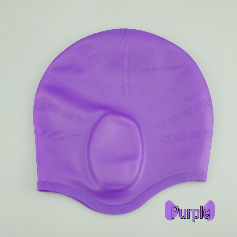 Long Hair Waterproof Silicone Swim Cap with Ear Protection for Men & Women