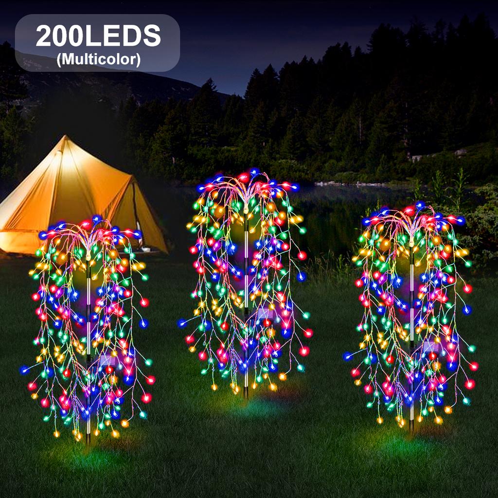 200/120LED Outdoor Solar Fireworks Lighting Decor Led Light Fairy Lights Ramadan Lamp Waterproof String Lights for Courtyards
