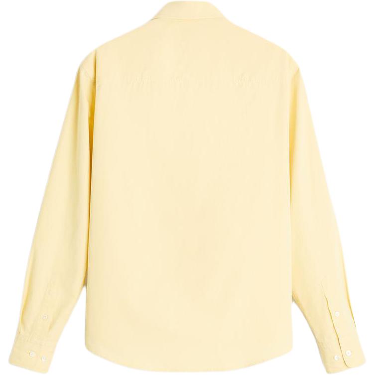 Zara Slim Fit Pocket Detail Satin Feel Long Sleeve Shirt Men shirts Light-Yellow 5369300-321