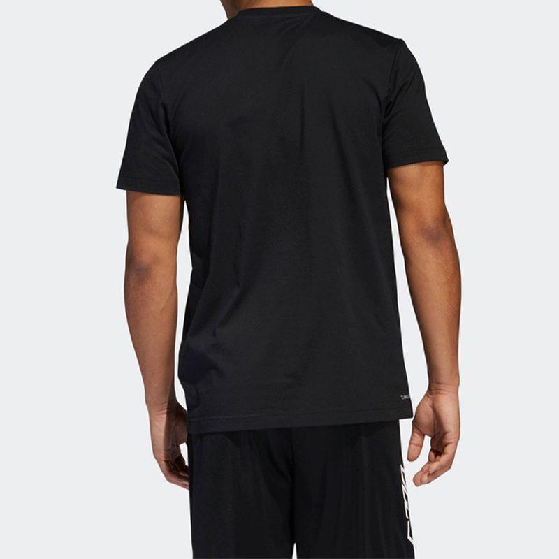adidas T Shirts Men's Black Crew Neck Moderate Straight Fit DU6294