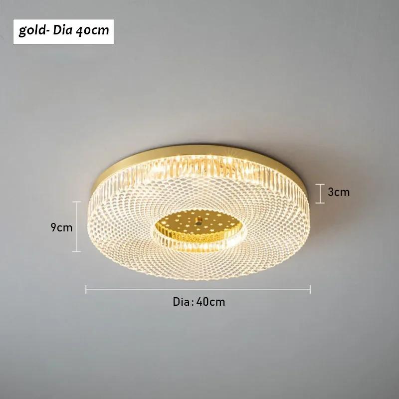 Luxury Bedroom Ceiling Light Indoor Circular Wall Lamp Acrylic Crystal Decorative Lighting Tricolor Dimming Lamp for Living Room
