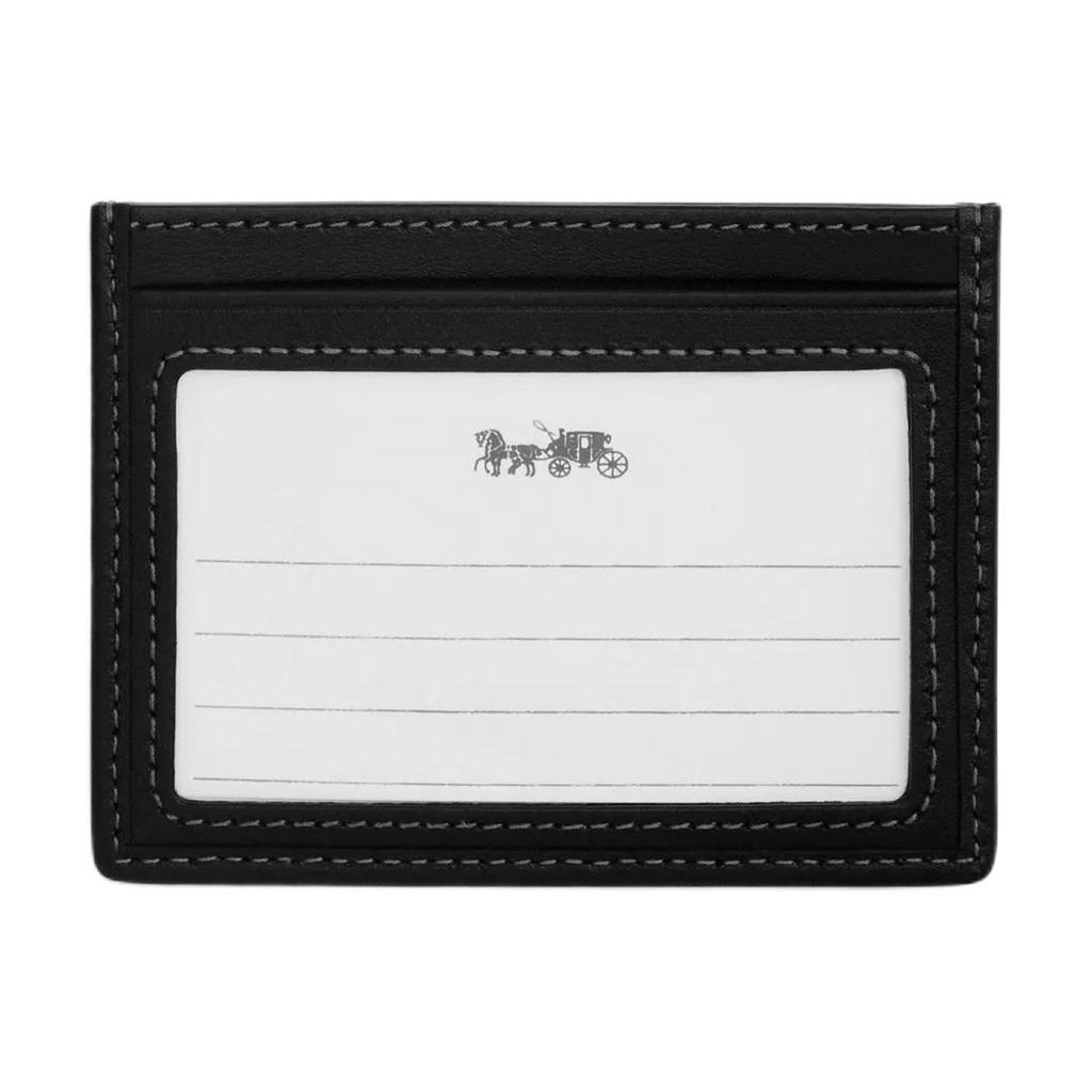 Coach Monogram Print Metal Signature Jacquard Id Card Holder Women Card Holder Charcoal-Gray Gold CCO34-IMYF5