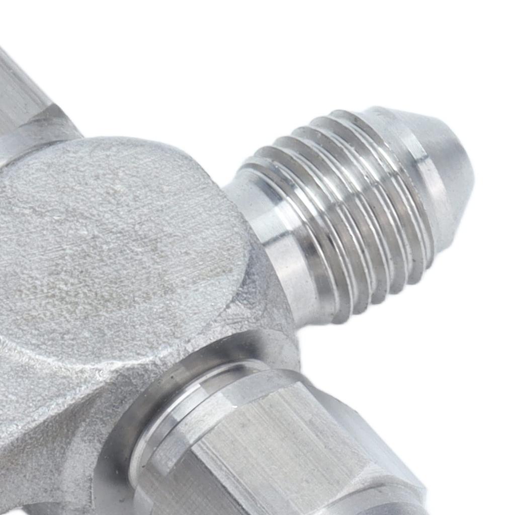 Brake Hose Fitting Adapter, AN‑3 Tee Brake Hose AN3 To Line End Fitting Stainless Steel Auto Parts