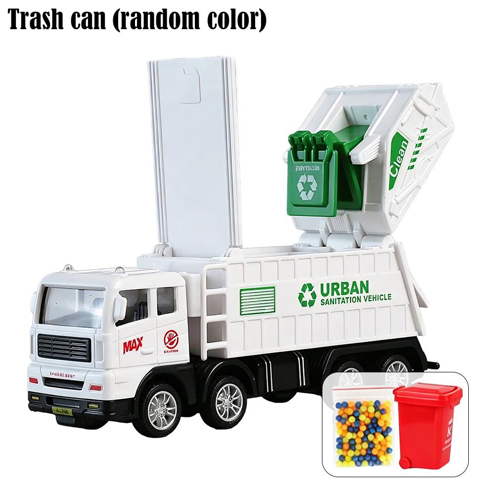 Educational Inertia Garbage Truck Toy for Kids Realistic Recycling Sanitation Vehicle with Trash Cans Environmental Role-Play Gi