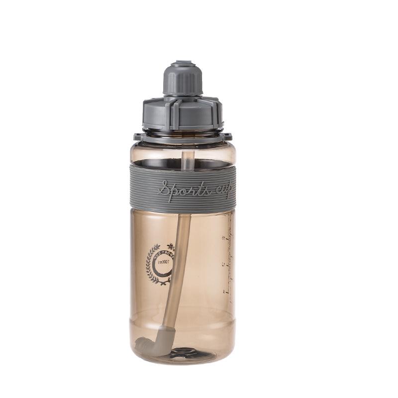 Portable 2000ml Sports Water Bottle with Double Lid and Straw for Men and Women, Ideal for Fitness Activities