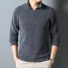 Autumn and Winter Men's Wear New Stand Collar Half Zip Sweater Young and Middle-Aged Velvet Thickened Bottoming Shirt