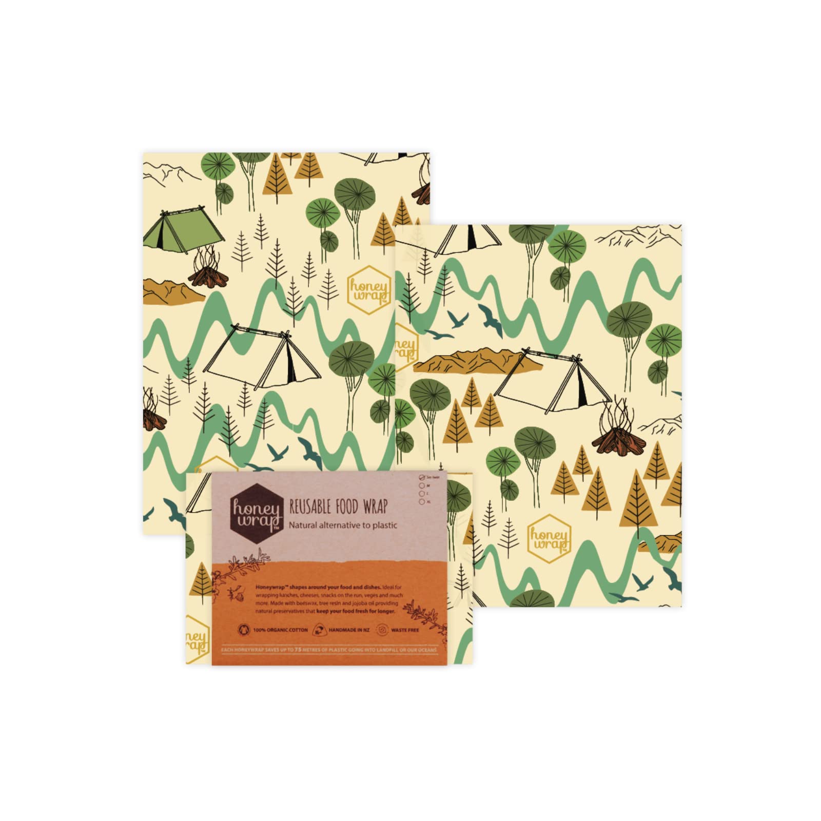

Honeywrap Beeswax Eco Wrap S Size Набор из 2 штук для кемпинга -
