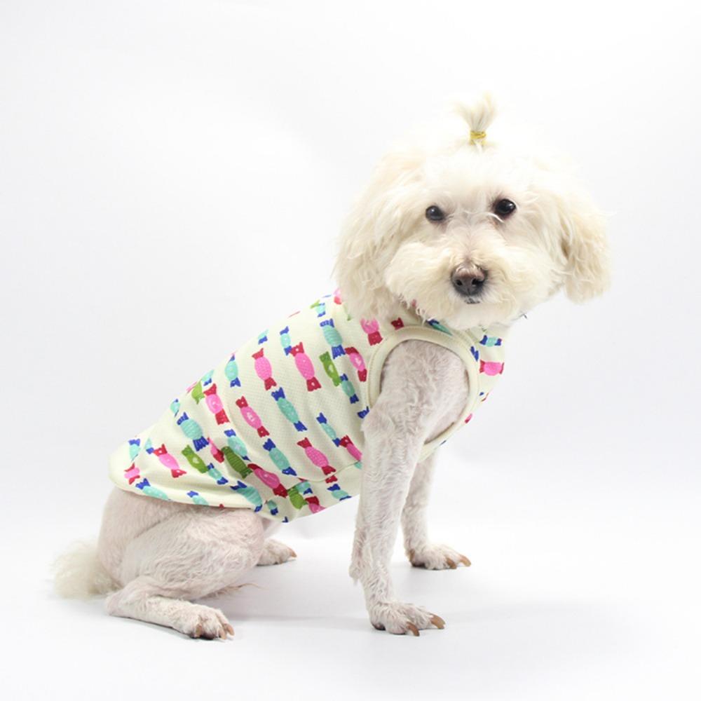 Fruit print Pomeranian teddy clothes, cute and thin medium and small dog pet vests, starting from 2 pieces after clearance.