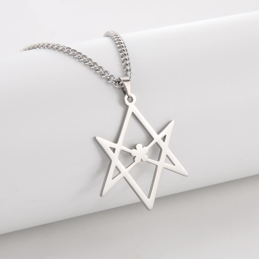 Jeshayuan Thelema Unicursal Hexagram Stainless Steel Pendent Necklace Sheffield Band BMTH Logo Men Necklaces Jewelry Gift