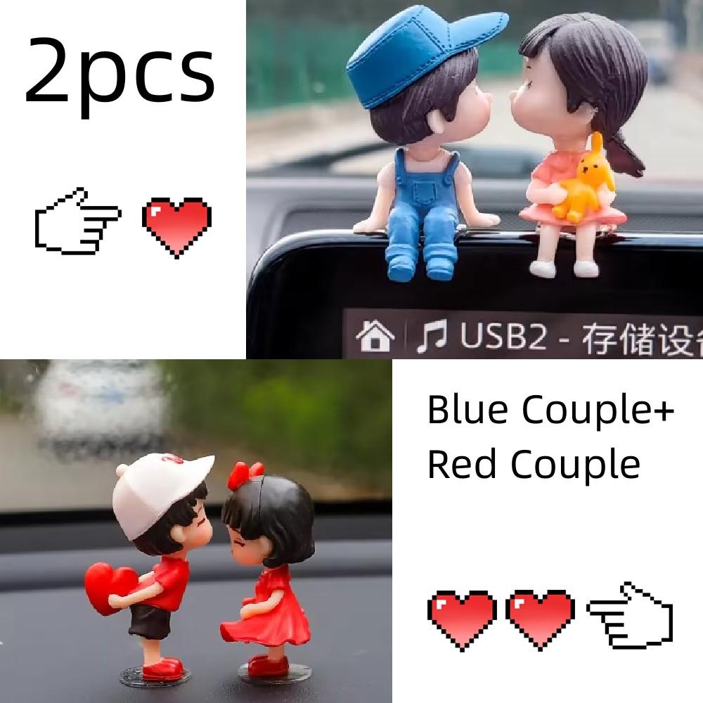 Car Accessories Cute Cartoon Couples Action Figure Figurines Balloon Ornament Auto Interior Dashboard for Girls Gifts Drop