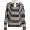 Originals Women's Striped Long Sleeve Polo Shirt Brown Blue KU8352