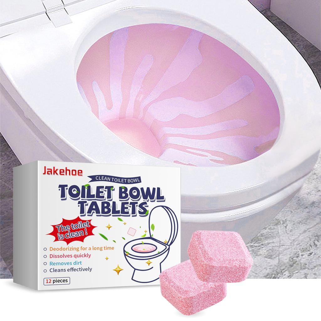 12Pcs/Box Toilet Cleaning Tablets Slow Releasing Toilet Tank Cleaners for Deodorizing Descaling Bathroom Cleaner Scent Citric