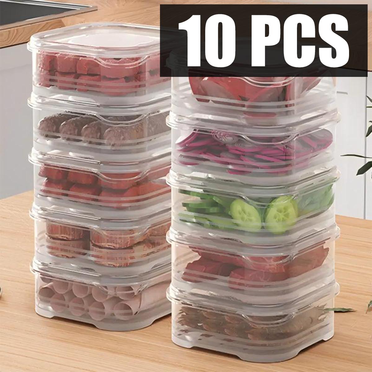 

10pcs refrigerator fresh-keeping box multi-function storage box kitchen food storage box 10pcs