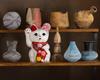 Lucky Cat Maikohan Right Hand Lucky Cat Lucky Feng Shui Ornament Offering Box White (M-SIZE White) raised/Ceramics Maneki-neko (mk_M