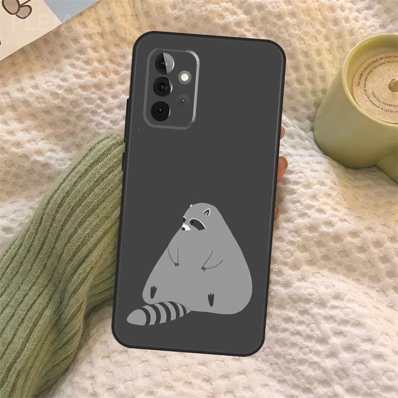 Cartoon Raccoon Kawaii For Samsung Galaxy A52S A33 A53 A73 A12 A22 A32 A52 A72 A21S A71 A51 A70 A50 Phone Case