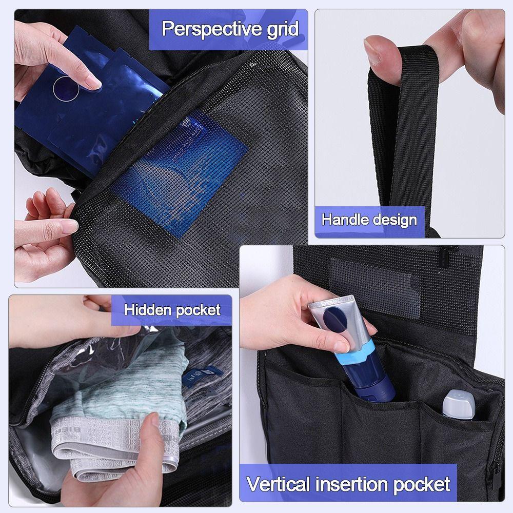 Waterproof Travel Organizer Wet/Dry Compartments Folding Design Bathroom Organizer Essentials Case Cosmetic Storage
