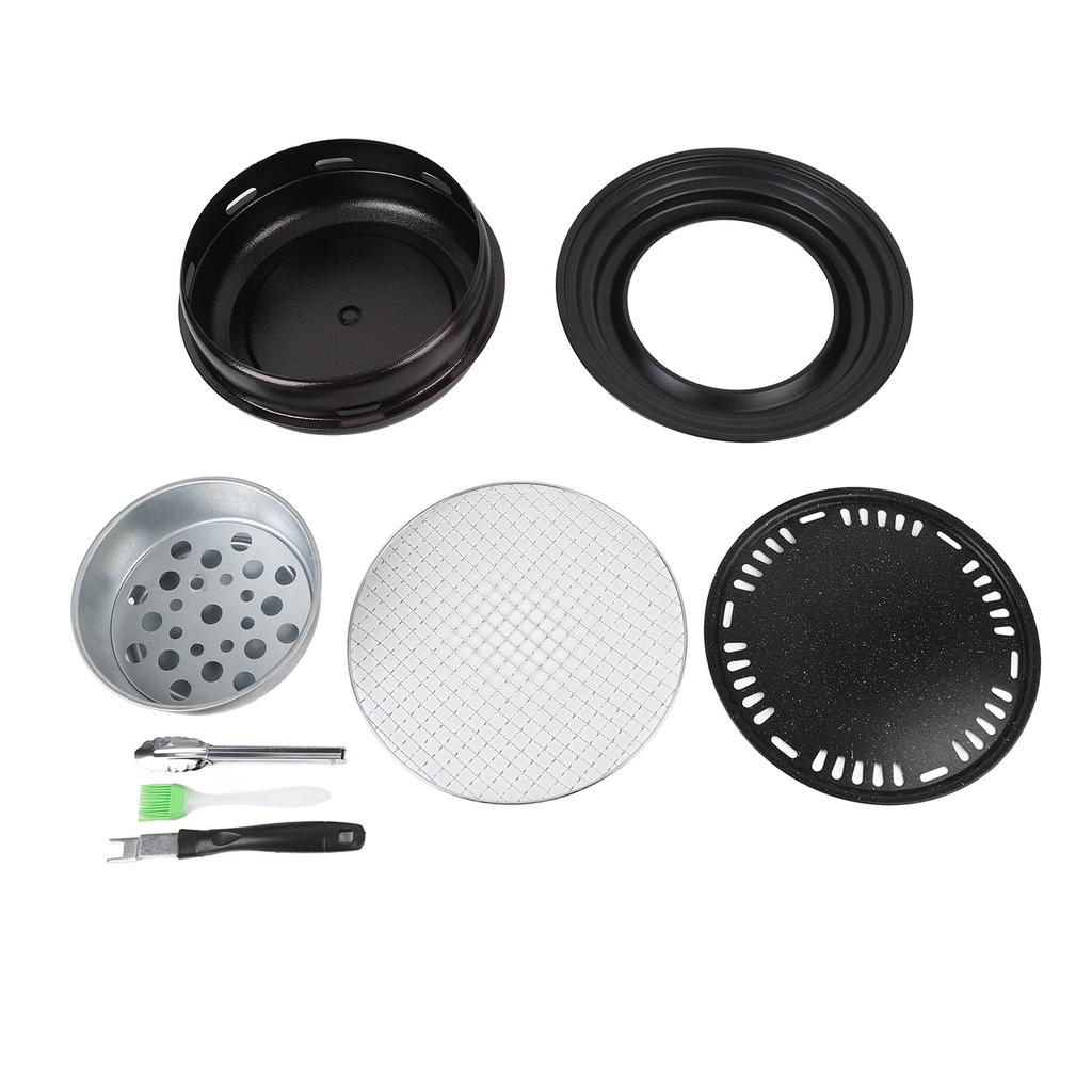 Charcoal Barbecue Stove Round Smokeless Charcoal Grill Stove with Thickened Grill Net for Home Comme