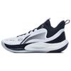 Li Ning Sonic Team Textile, Synthetic Leather, TPU Cushioning Mid Top Basketball Shoes Men's White Black ABPT057-1