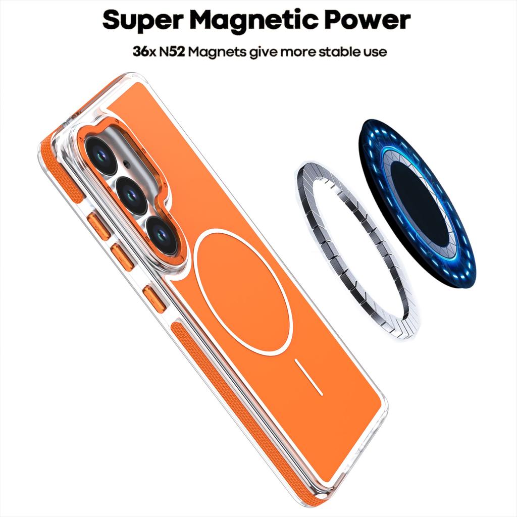 For Samsung Galaxy S25+ / S24+ Magnetic Case Dual Color Shockproof TPU PC Phone Cover