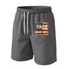 Men's Drawstring Waist Casual Shorts with Flag Graphic Elastic Adjustable Fit Lightweight Relaxed Style for Everyday Wear