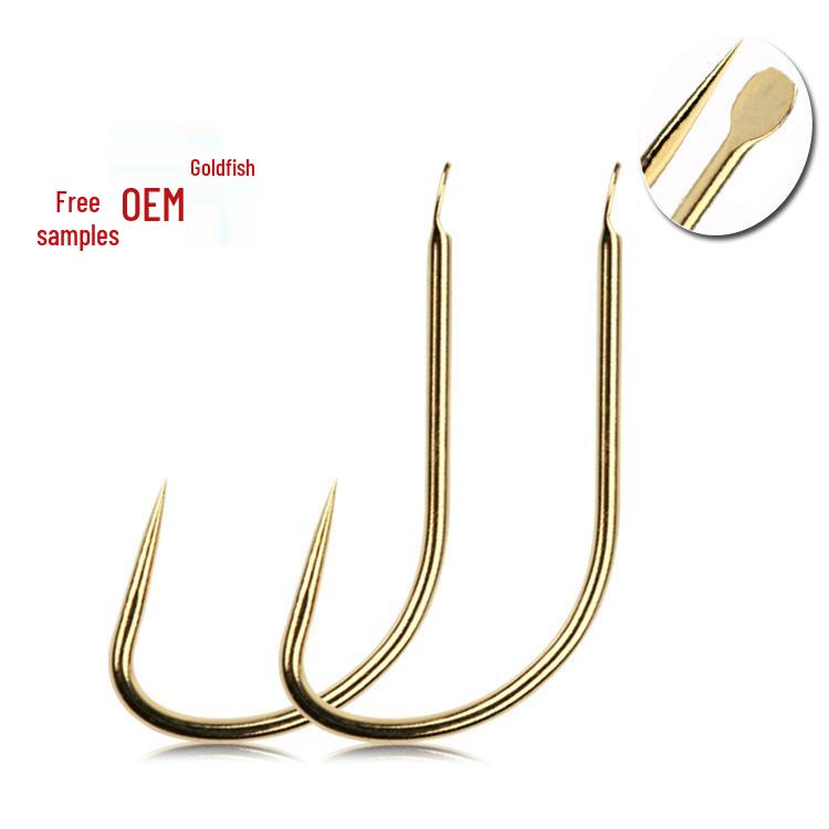 Barbless Gold Crucian Carp Fishing Hooks - Japanese Imported Small Tackle Accessories Gold Crucian 2#