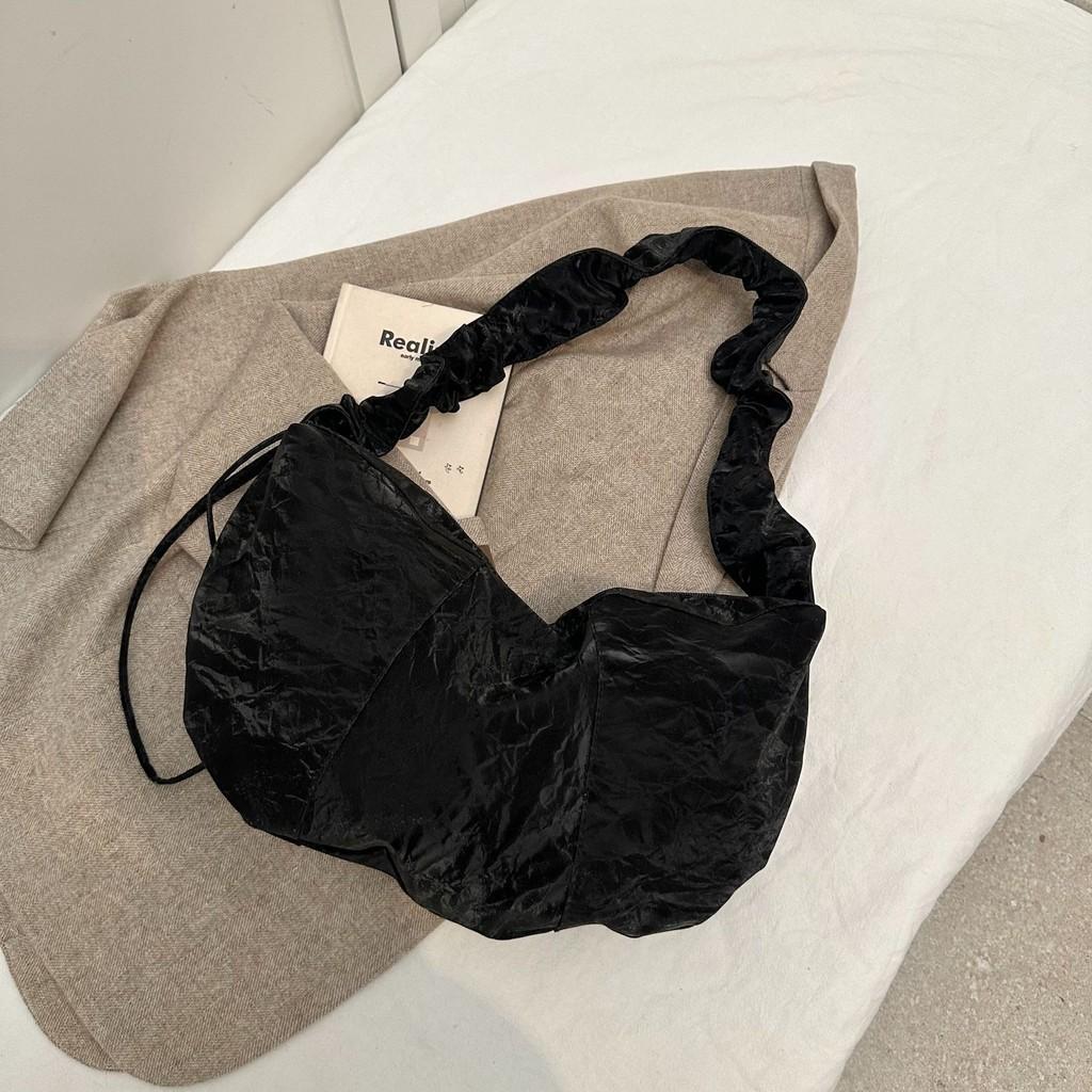 Стильная Черно-Розово-Бело-Серебристая Модная Сумка из Искусственной Кожи с Уникальным Плиссированным Дизайном для Повседневного Использования чёрный