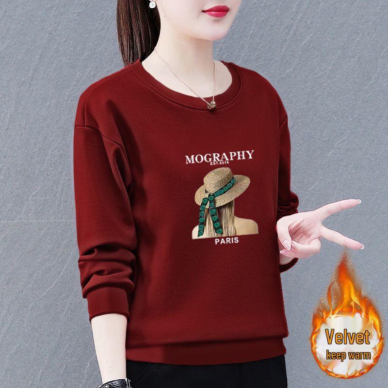 Sweatshirt à col rond doublé polaire pour femme - Collection Automne/Hiver 2024