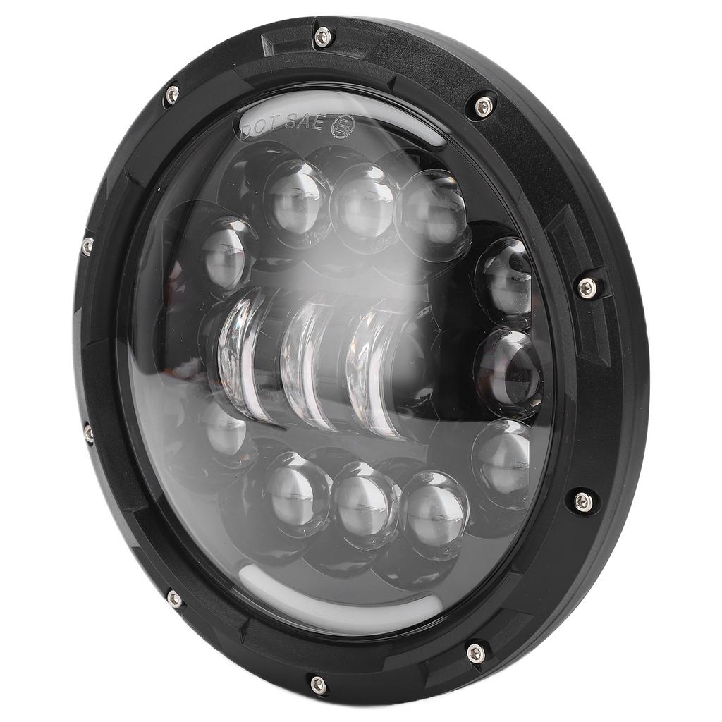 פנס ראש LED 7 אינץ' 75W צבע אור לבן-ענבר עמיד במים IP68 החלפה לוונגלר TJ 1997 2006