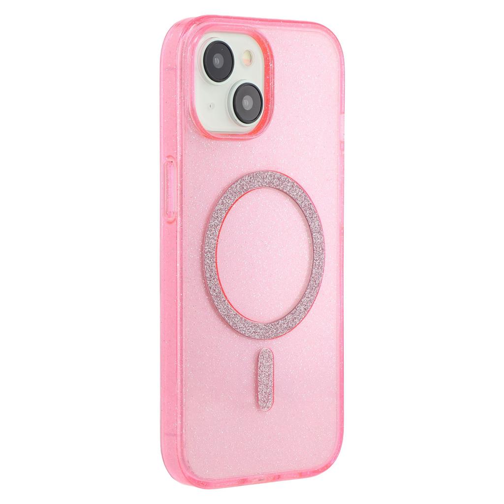 For iPhone 15 Case Compatible with MagSafe 2.0mm PC+TPU Glitter Phone Cover