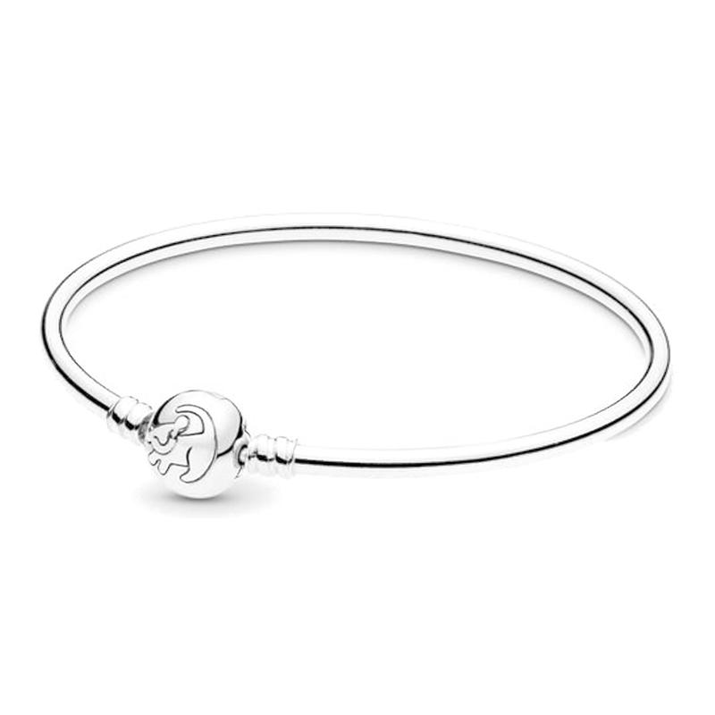Pandora Disney/Disney The Lion King MOMENTS Chain Buckle 925 Silver Synthetic Cubic Zirconia Bracelet Women Silver 598047CCZ серебряный