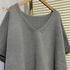 Women Sweater V-Neck Batwing Style Sleeveless Loose Fit Casual Top Solid Color High Low Hem Knit Autumn Winter Sweater Vest