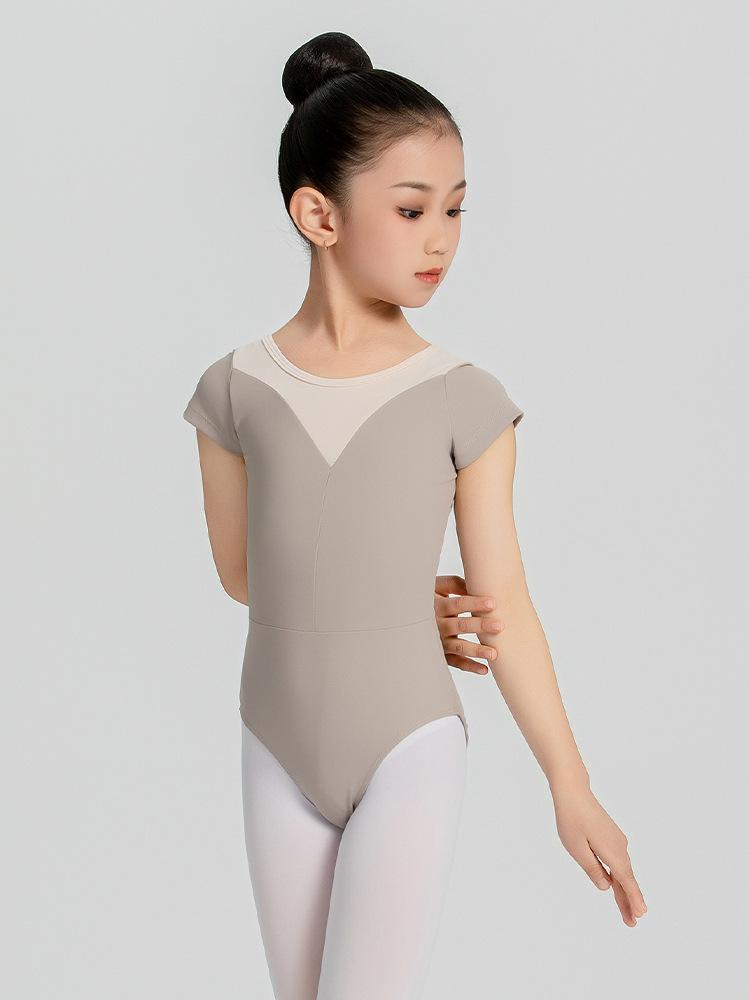 Kurzärmeliges Ballett- und Gymnastik-Tanzkleid für Kleinkind-Mädchen mit Trägerdesign