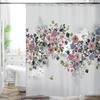 Bohemian Flower Bathroom Curtain Colorful Boho Floral Print Beautiful Bright Polyester Fabric Cloth Shower Curtain for Bathroom
