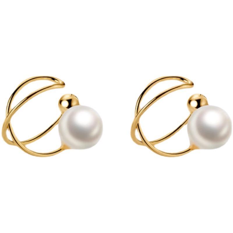 Elegante Süßwasserperlen-Ohrstecker für Damen - Trendig, Schlicht, Feenhafter Stil