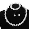 Accessories Bridal Sweater Necklace Kit Diamond Faux Pearl Necklace Earrings Bracelet Kit
