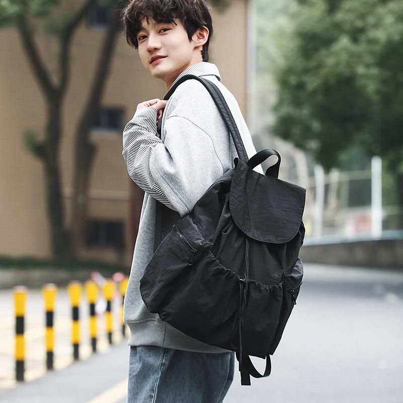New tooling large cover lightweight drawstring backpack Korean version casual large-capacity backpack