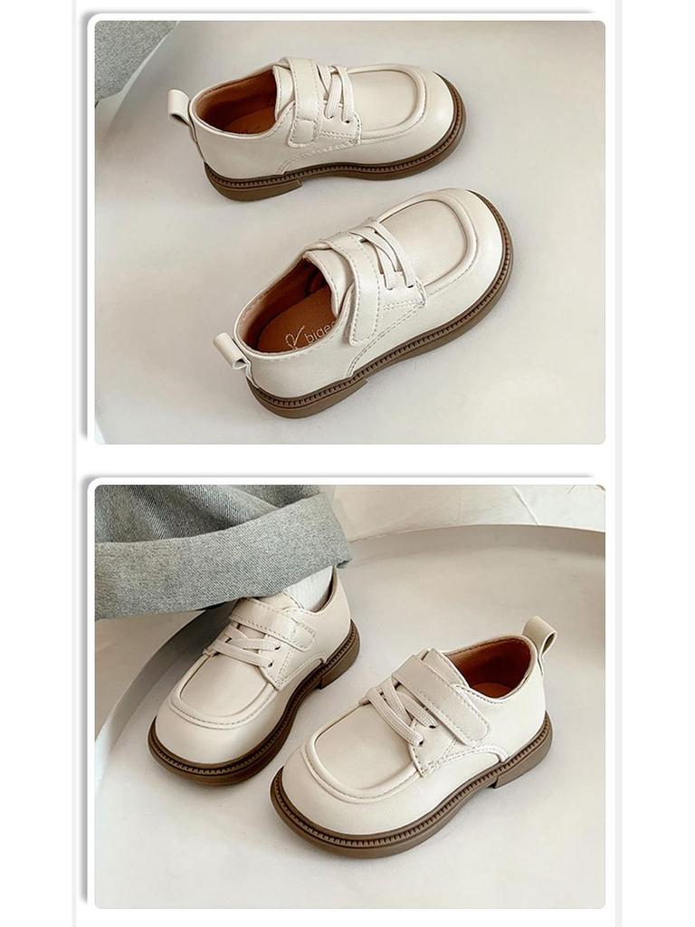 Kinder-Leder-Schuhe mit weicher Sohle - Mädchen Frühling/Herbst Britischer Stil Lässig & Bequem Rutschfeste Lauflernschuhe für Kleinkinder