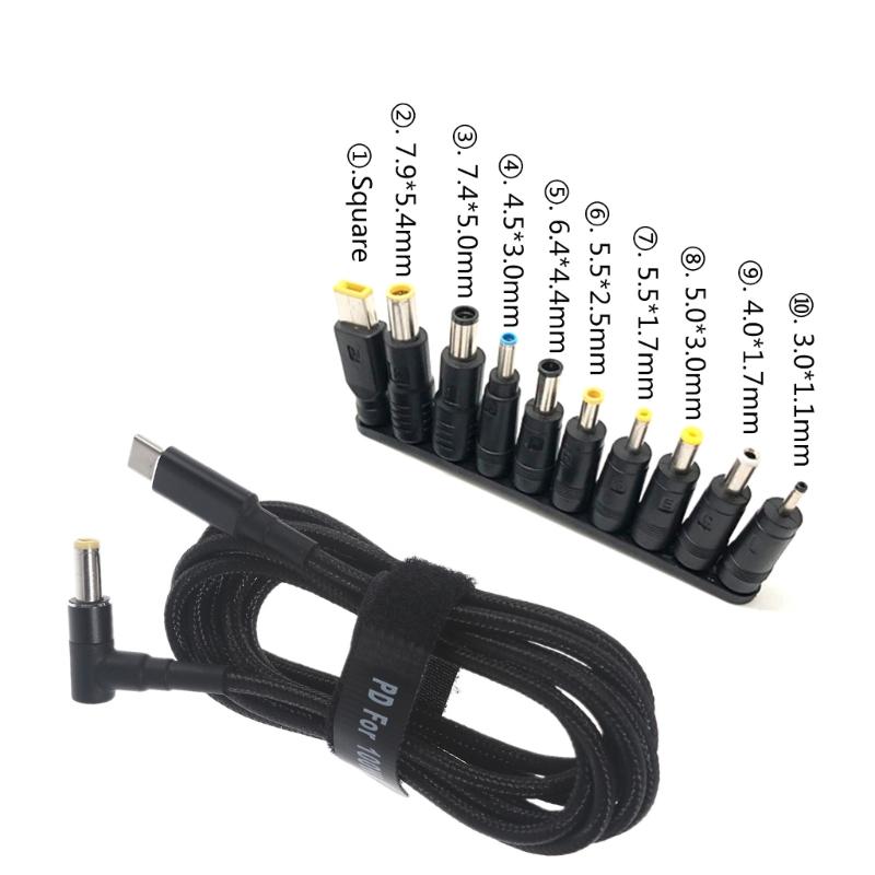 100W Universal Laptop Power Adapter Connector Charging Cable Cord USB-C Type-C Notebook Chargers Jack Converter