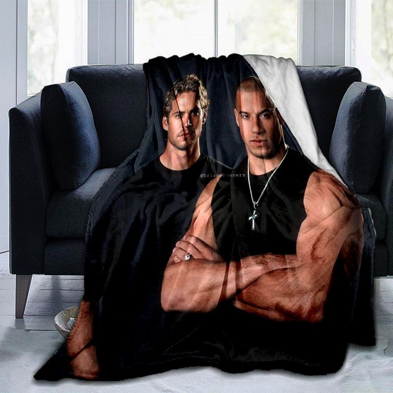1Pc Fit Men Street Style Soft Flannel Blanket Vibrant Mixed Colors All Season Cozy Throw For Fans