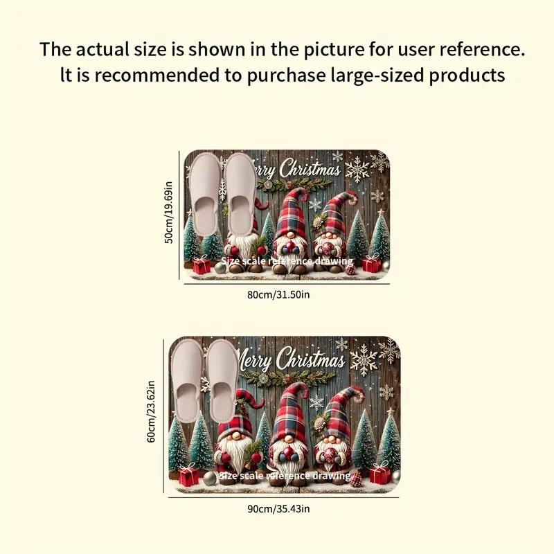 Christmas Gnome Doormat Soft, Comfortable And Non-Slip Home Décor Indoor/Outdoor Entrance Mat Kitchen And Bathroom Rug