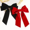 Pinza para el pelo con lazo grande para mujer, terciopelo negro, rojo, horquillas vintage, boda, cinta larga, pinza para el pelo coreana, pasador, accesorio para la cabeza de moda para niña