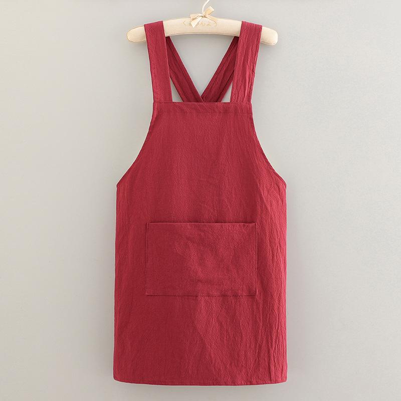 Cooking Cotton Kitchen Aprons Breathable Wear Resistant Adult Waist Aprons Anti Fouling Soft Restaurant Work Clothes Home