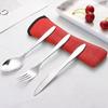 3Pcs Tableware Stainless Steel Cutlery Set Knife Fork And Spoon  Dinnerware  Case Travel Camping Accessories With Portable