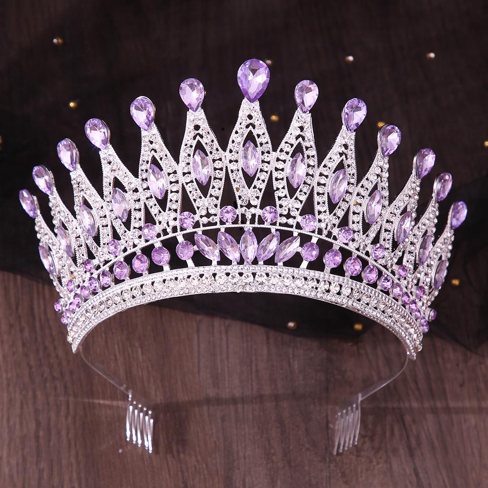 DIEZI Vintage Baroque Bridal AB Crystal Tiara Crown For Women Girls Wedding Party Queen Rhinestone Crown Hair Dress Accessories